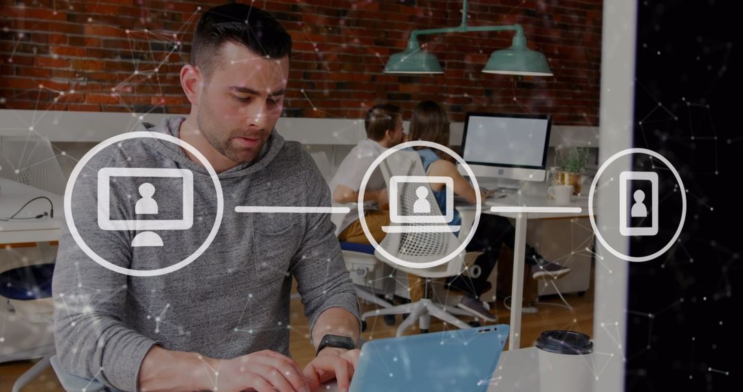 Digital Network Growth Concept with Working Professionals