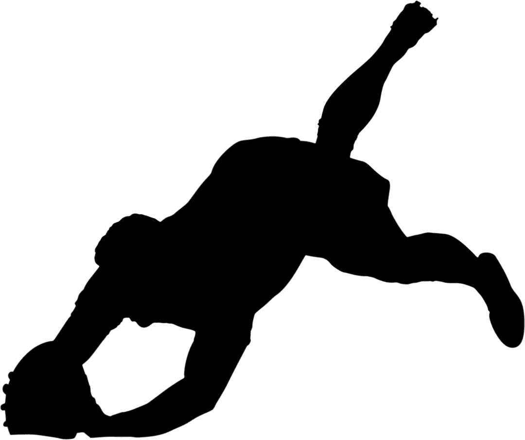 Transparent Rugby Player Diving to Catch Ball