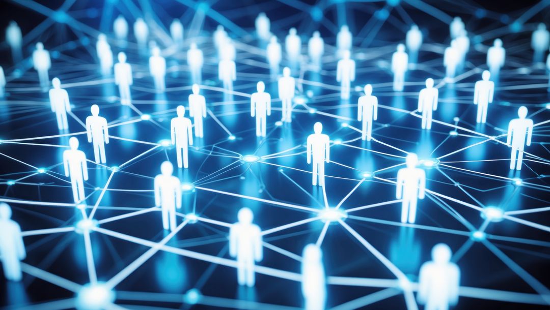 Futuristic Human Icon Network Connectivity