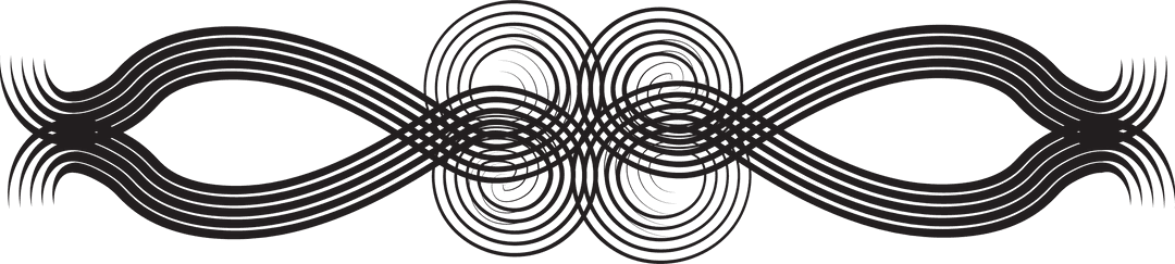 Seamless Black Vines Curved Pattern on Transparent Background