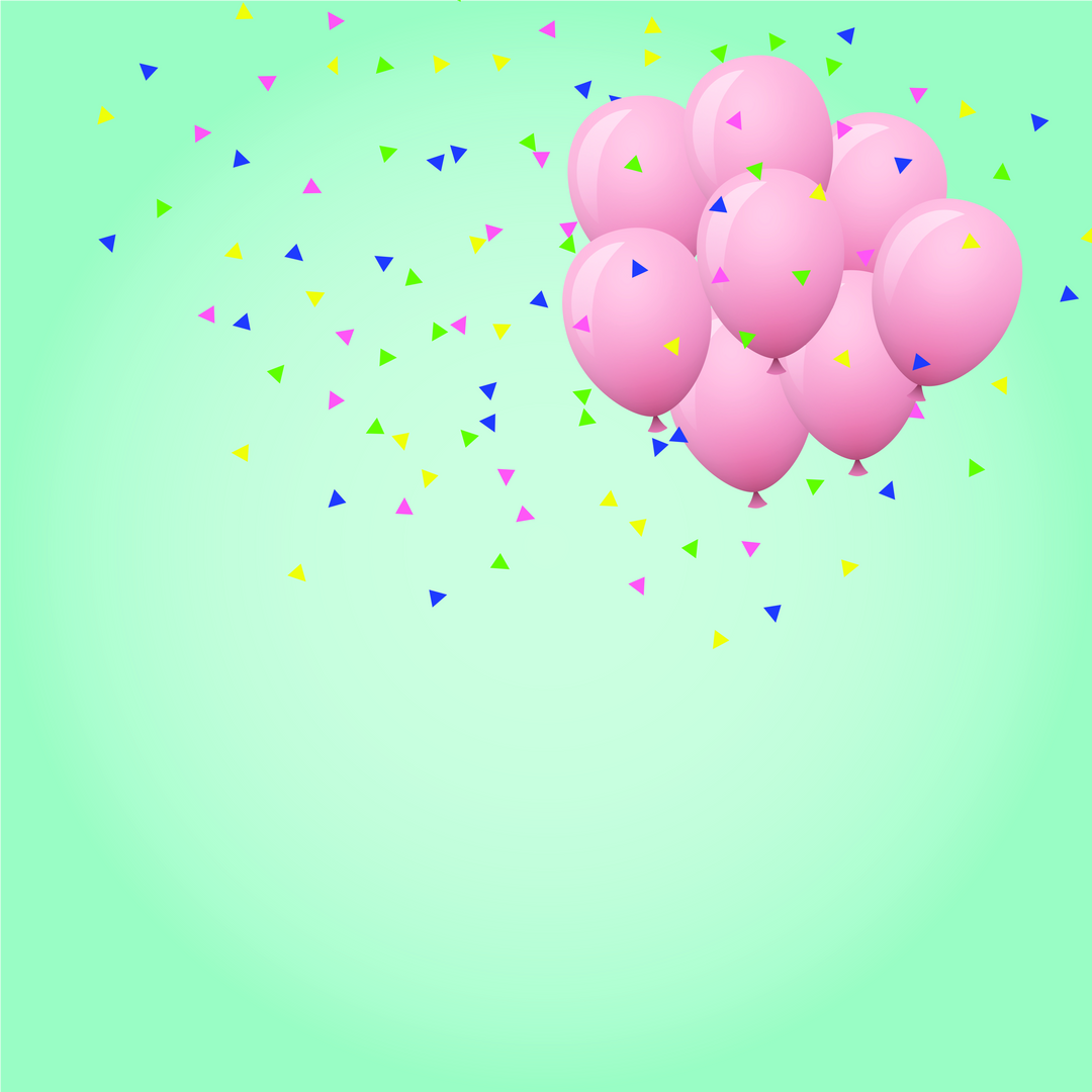 Pink Balloons and Confetti with Copy Space on Transparent Background - Download Free Stock Images Pikwizard.com