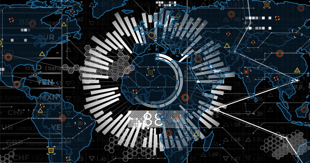 Radial chart visualization for global data analytics