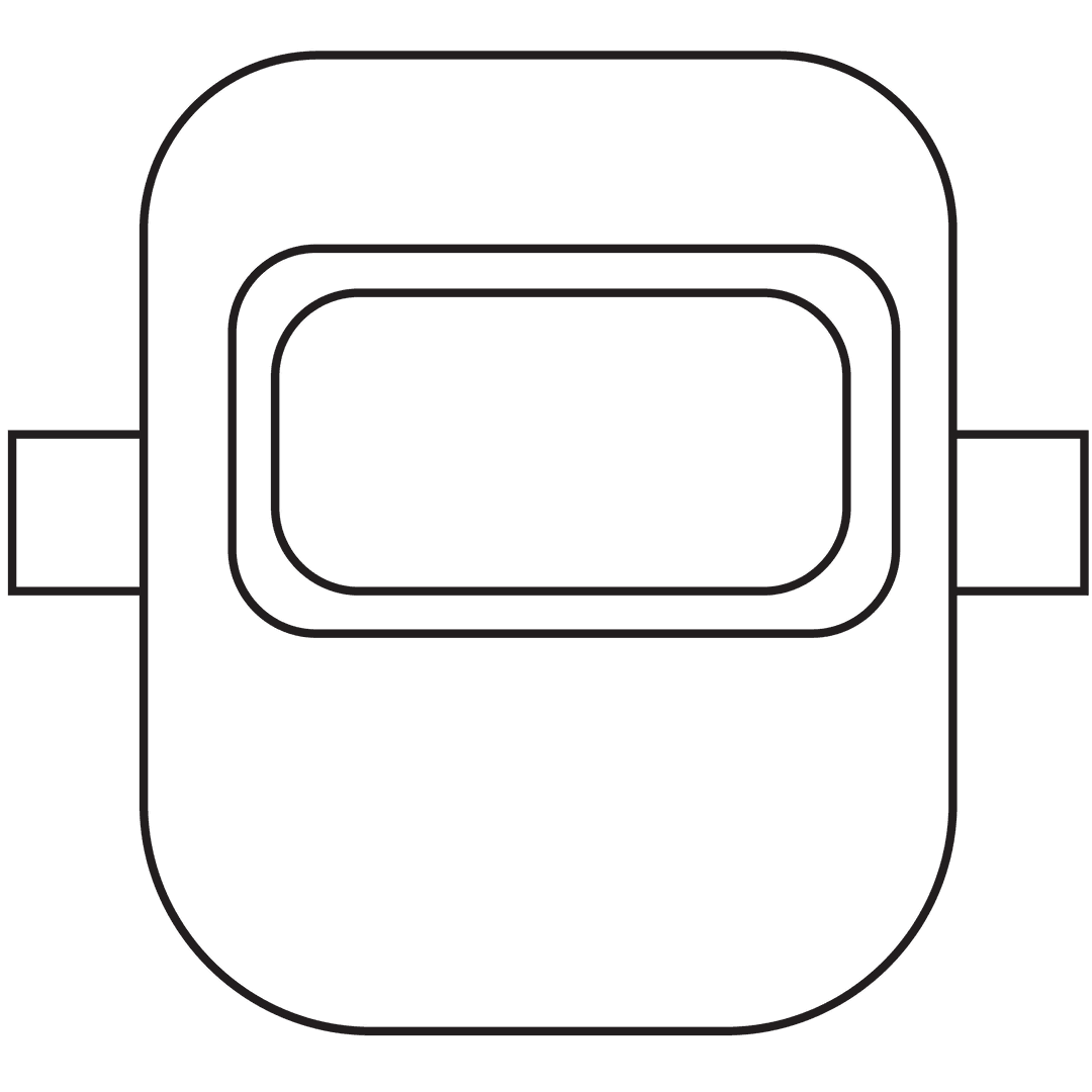 Welding Mask Outline on Transparent Background