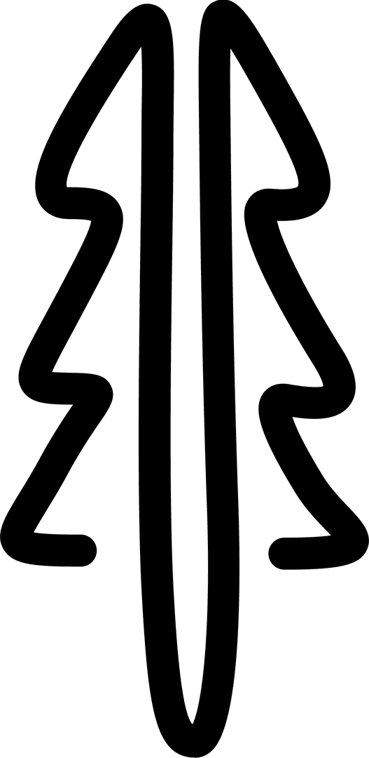 Abstract Transparent Pine Tree Silhouette with Zigzag Branches