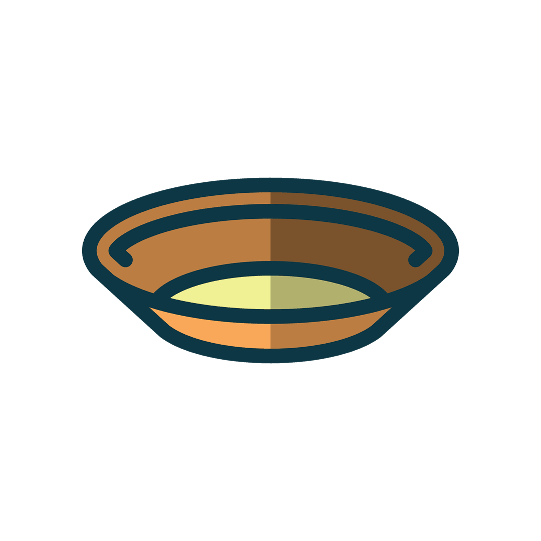 Transparent Digital Illustration of Empty Bowl with Simple Shapes