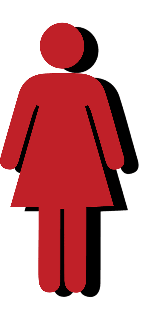 Abstract Red Female Silhouette with Transparent Shadow