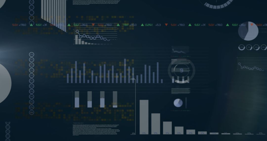 Digital Interface with Financial Data Analytics Charts