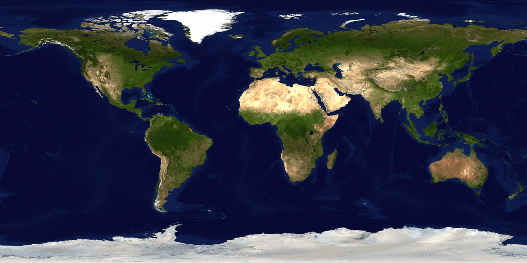Transparent World Map Highlighting Continents and Oceans