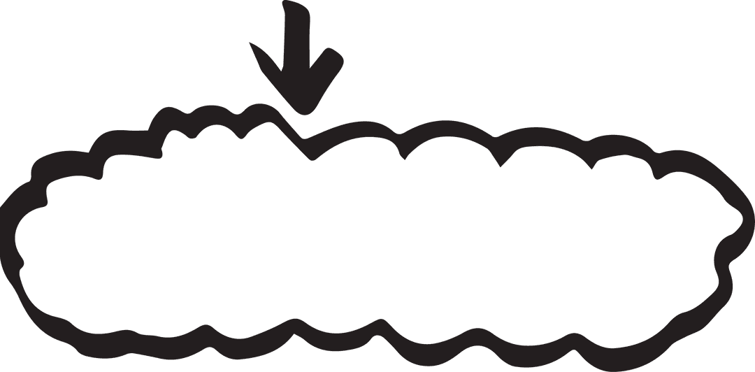 Cloud with Down Arrow Web Illustration on Transparent Background