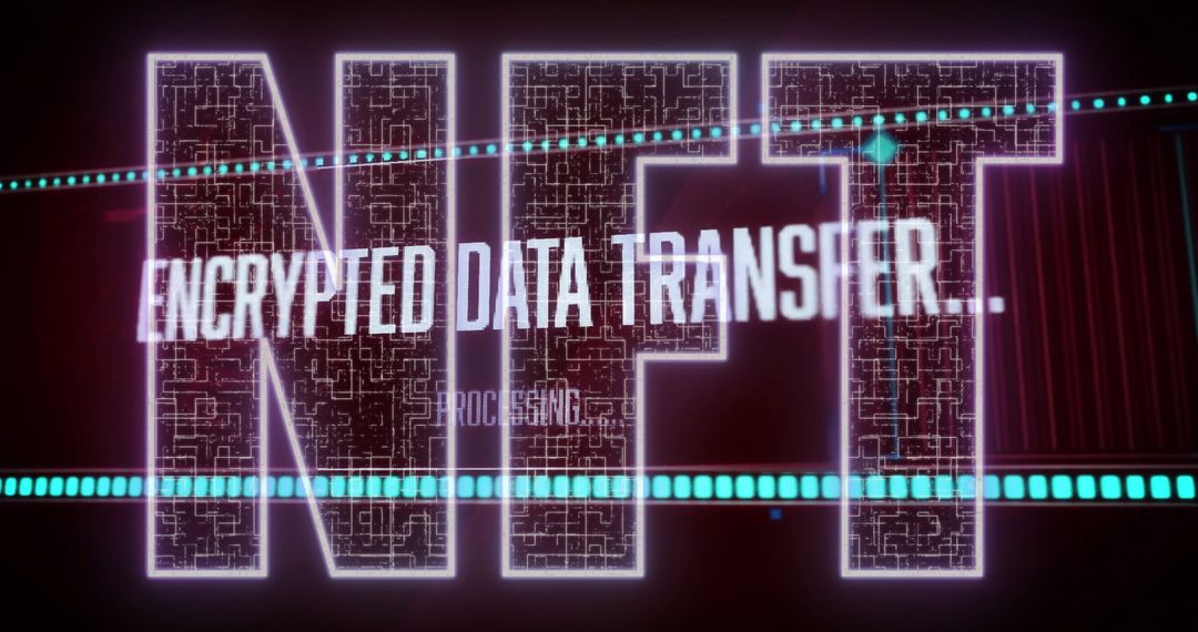 Futuristic NFT Interface with Encrypted Data Overlay