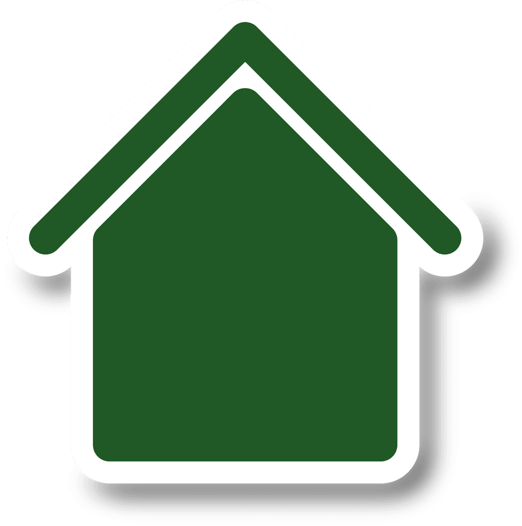 Green House Icon on Transparent Background