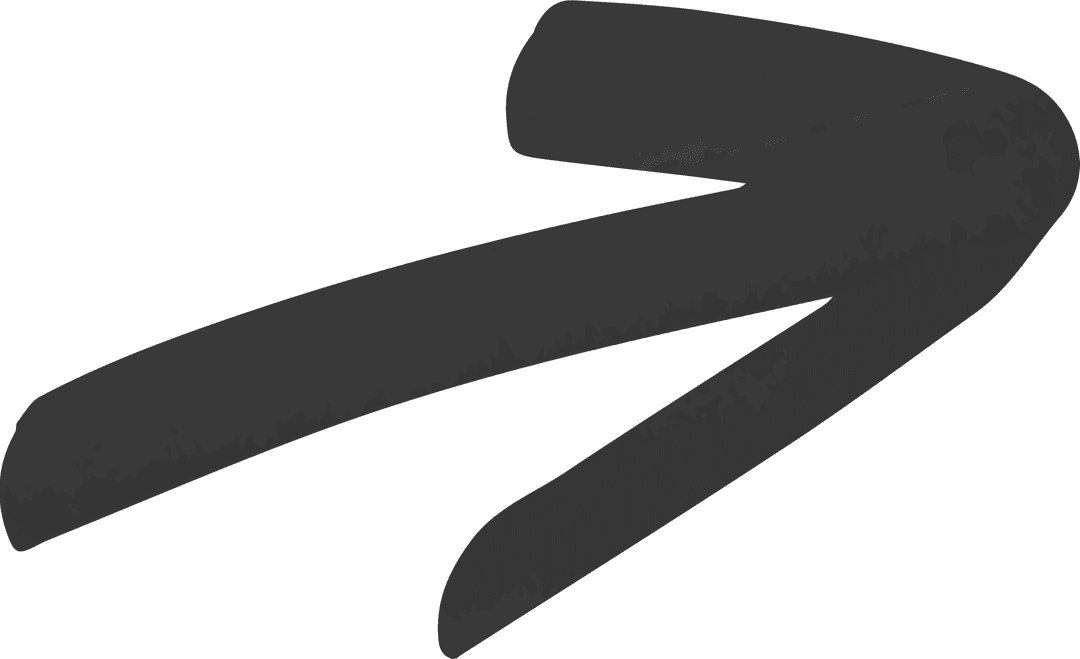 Stylized Black Arrow Illustration on Transparent Background