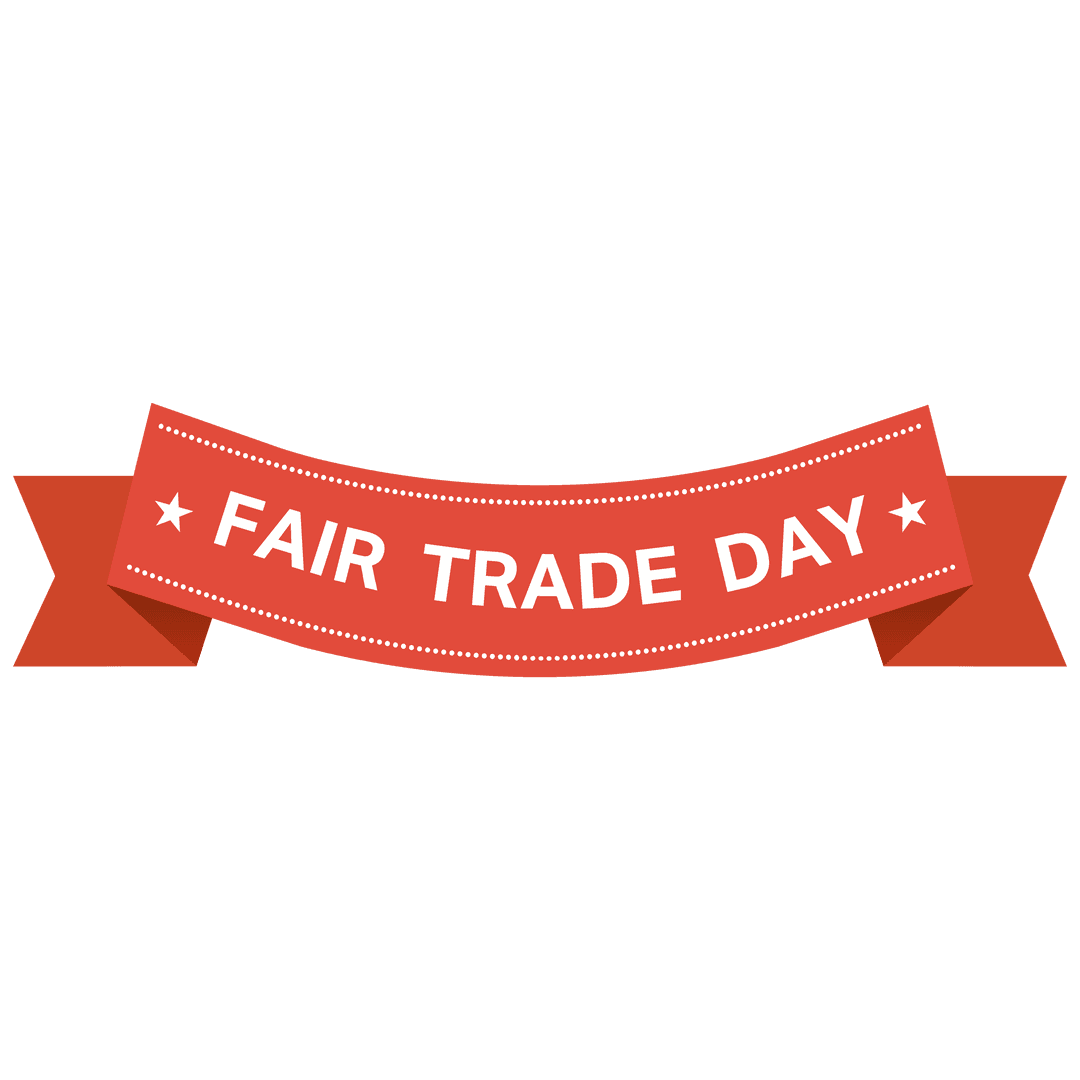 Ribbon Design Celebrating Fair Trade Day on Transparent Background