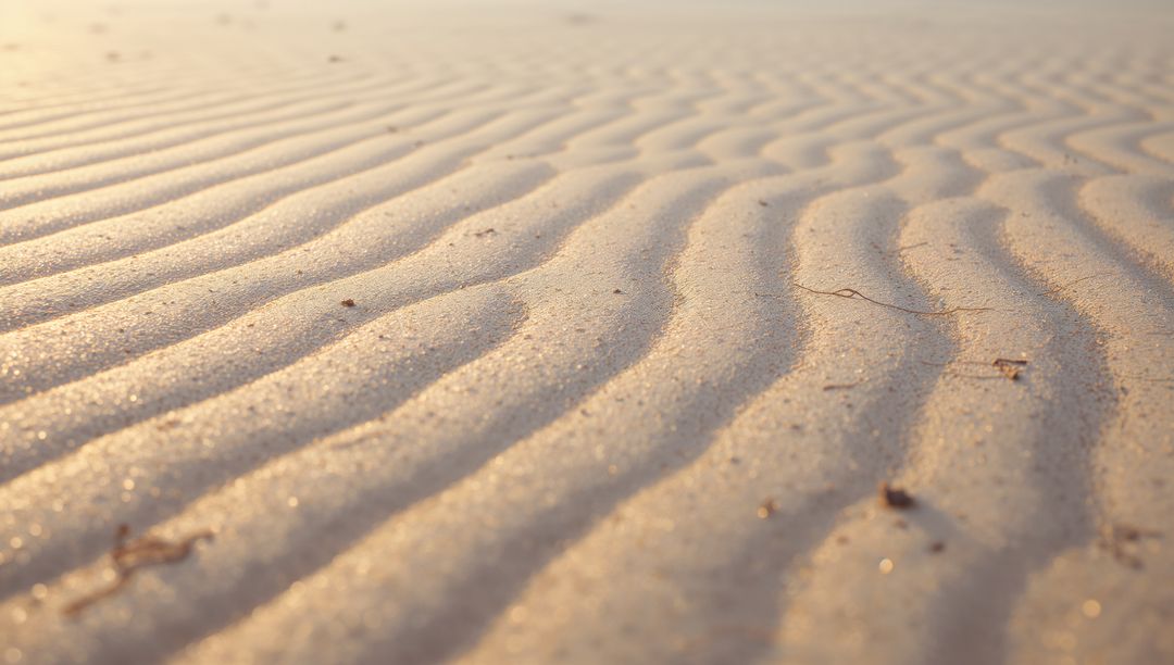 Close-Up of Rippled Sand on Tranquil Coastal Flat