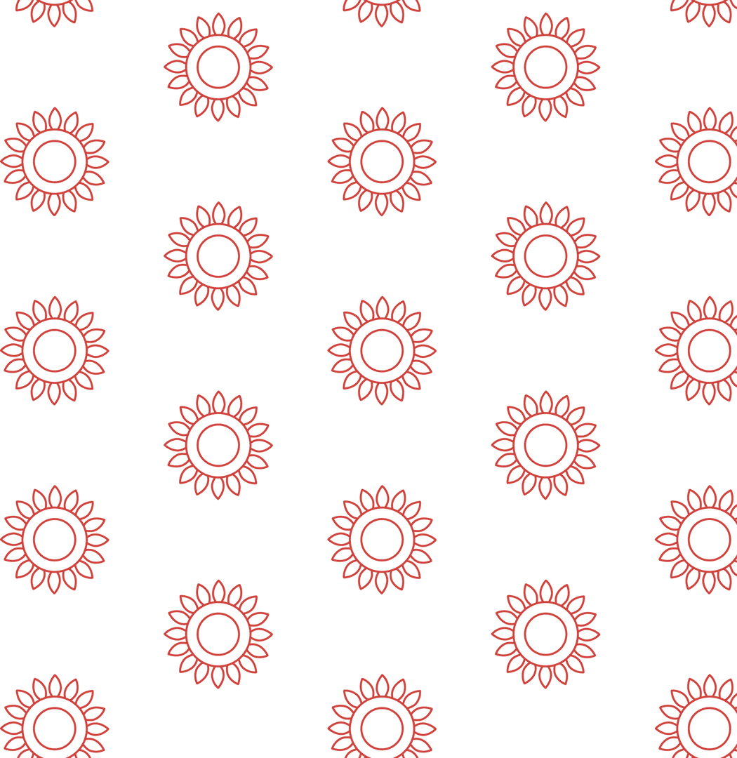 Seamless Red Flower Digital Pattern on Transparent Background