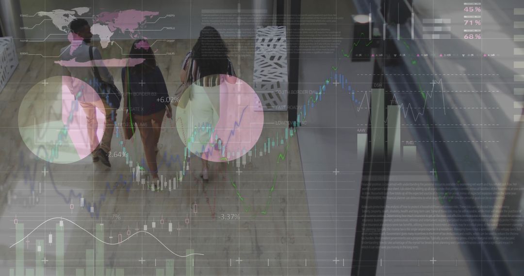 Global Financial Data Analytics with Diverse Business Team in Office