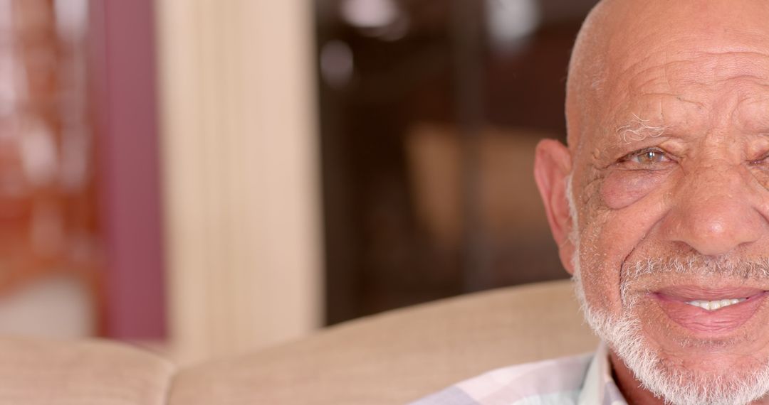Senior Man Relaxing in Comfortable Home Setting