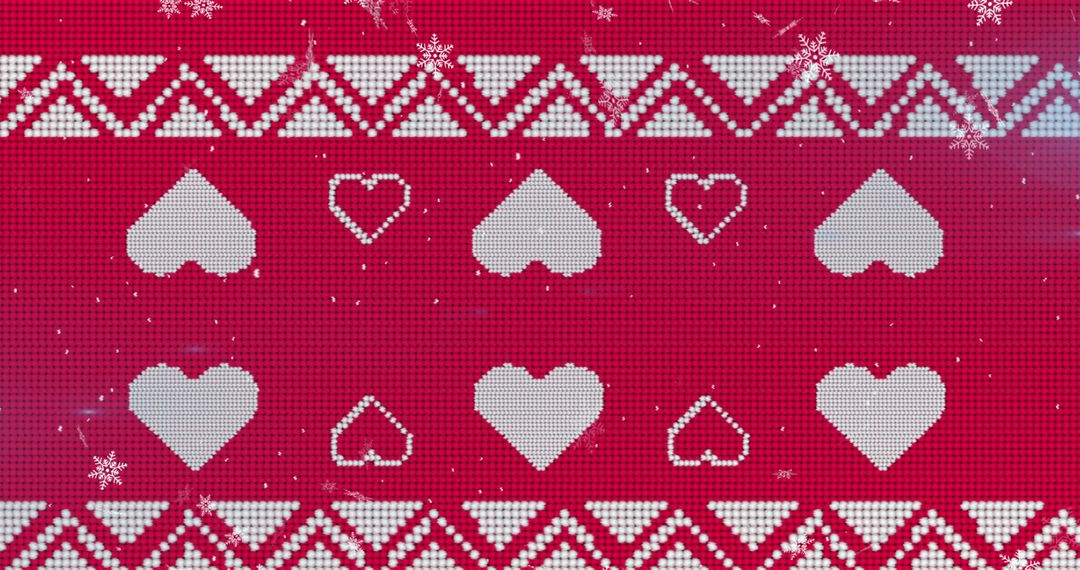 Digital Christmas Pattern with Falling Snowflakes