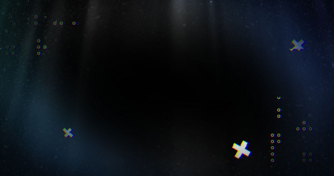 Vintage Game Screen with Moving White Cross Markers