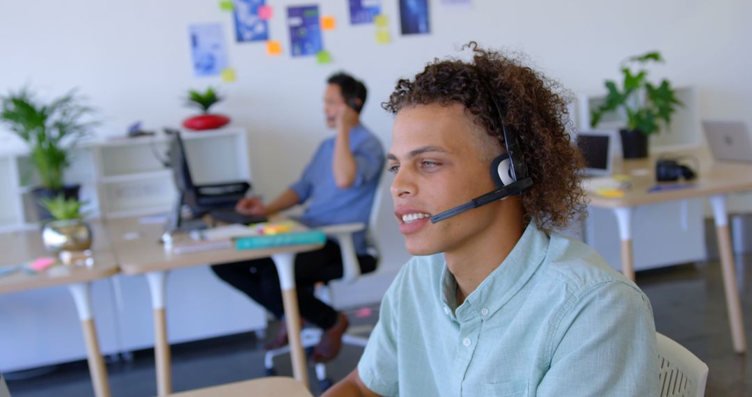 Professional Customer Service Team in Modern Office Setting