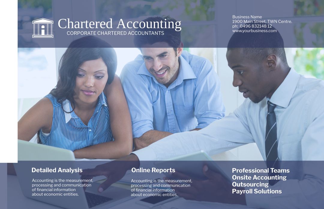 Professional Accountants Collaborating in Modern Office