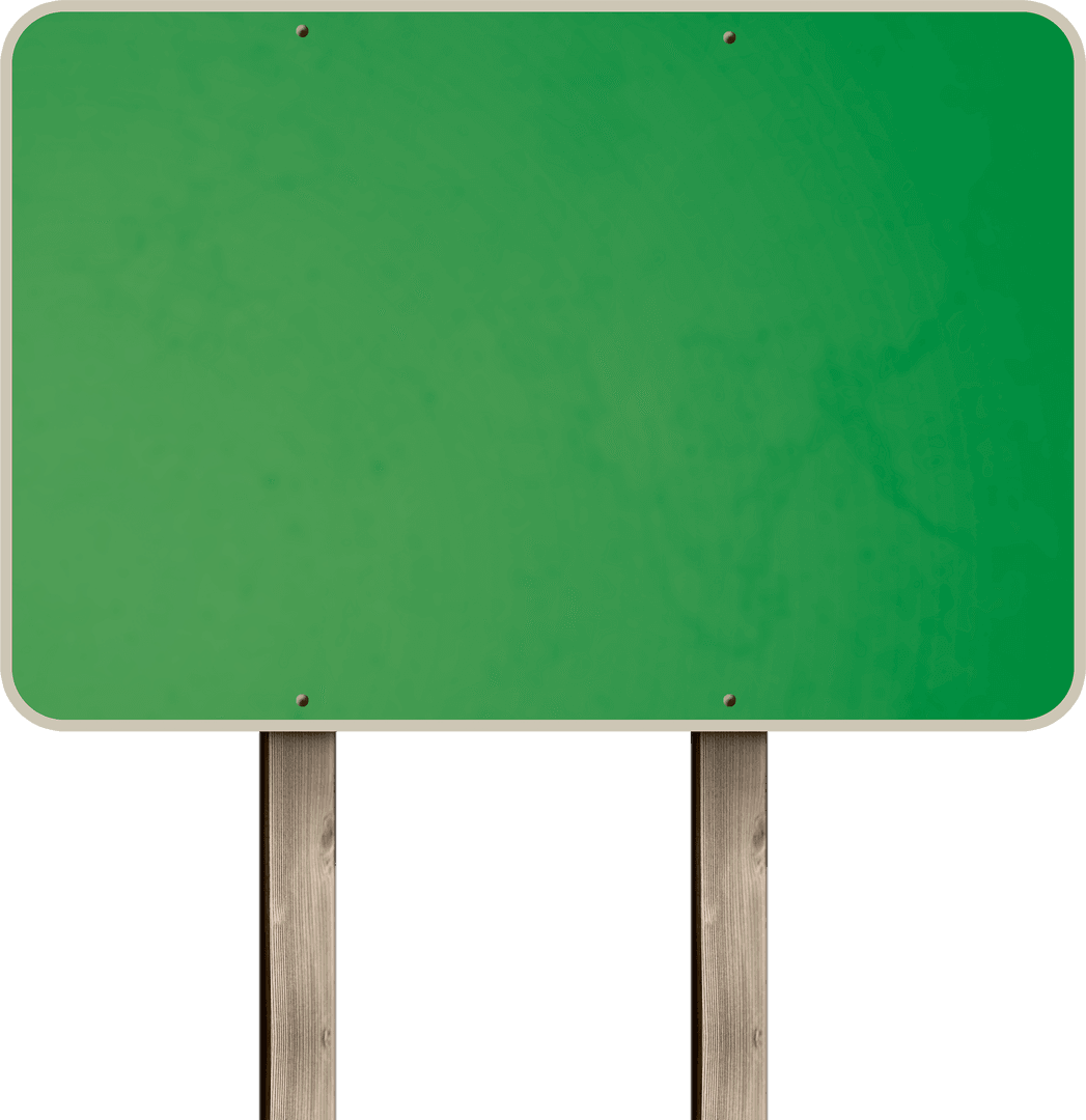 Transparent Background Illustration of Blank Road Sign with Copy Space