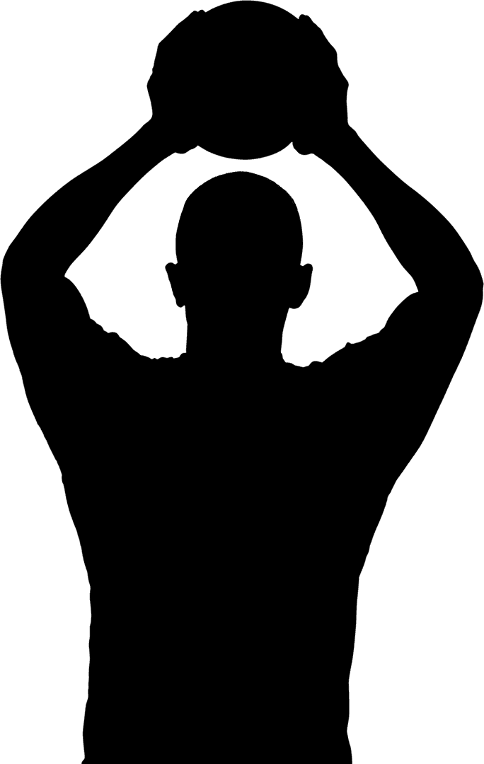 Transparent Rugby Player Holding Ball Triumphantly