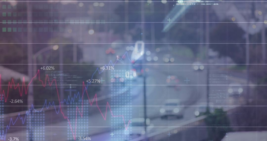 Digital Data Analysis Overlay on City Traffic