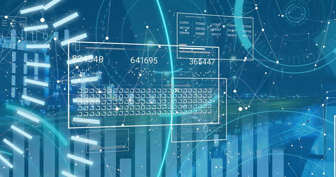 Futuristic Digital Data Processing and 5G Connectivity Concept