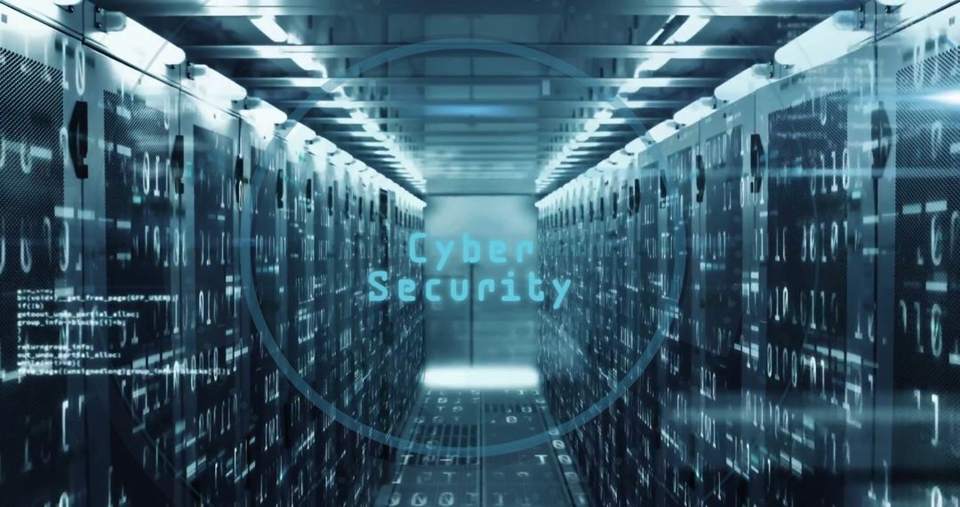 Cyber Security Concept with Data Processing Servers