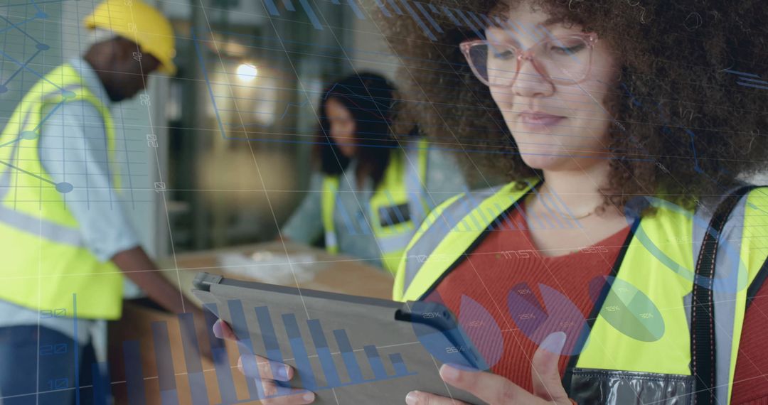 Diverse Architects Analyzing Financial Data with Technology