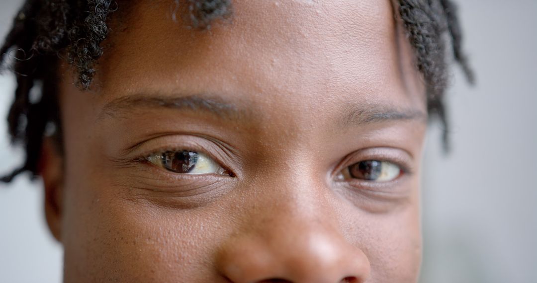 Close-Up Portrait of Person with Intense Focused Eyes
