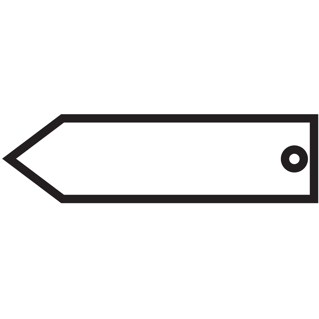 White Label with Arrow on Transparent Background