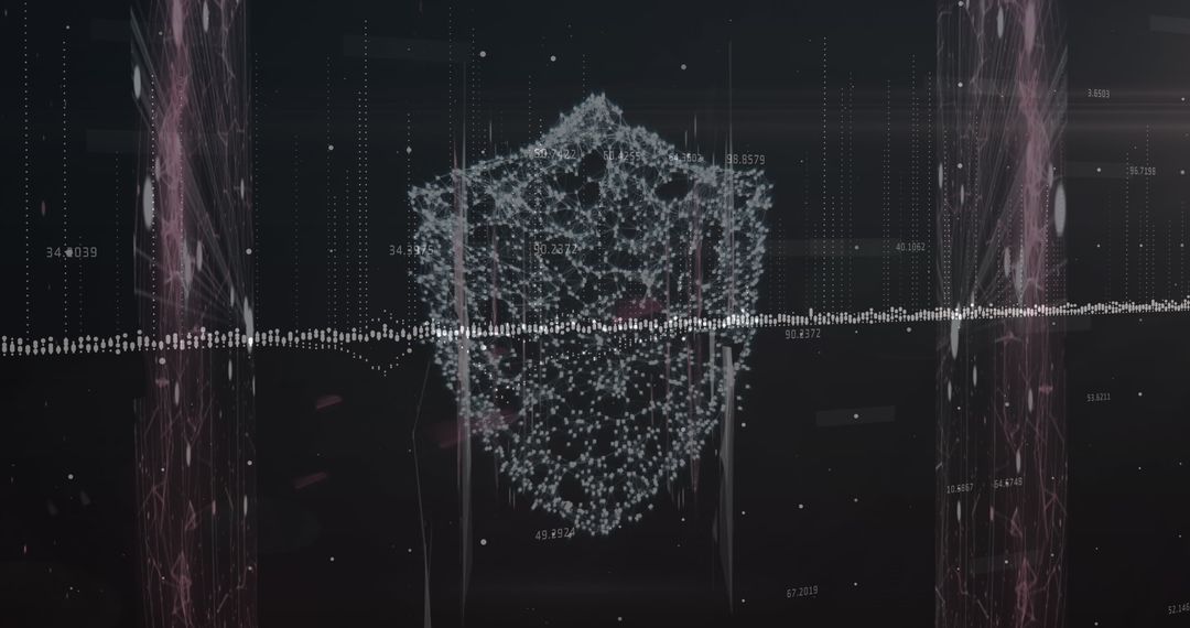Digital Shield Illustration with Financial Graph Overlay