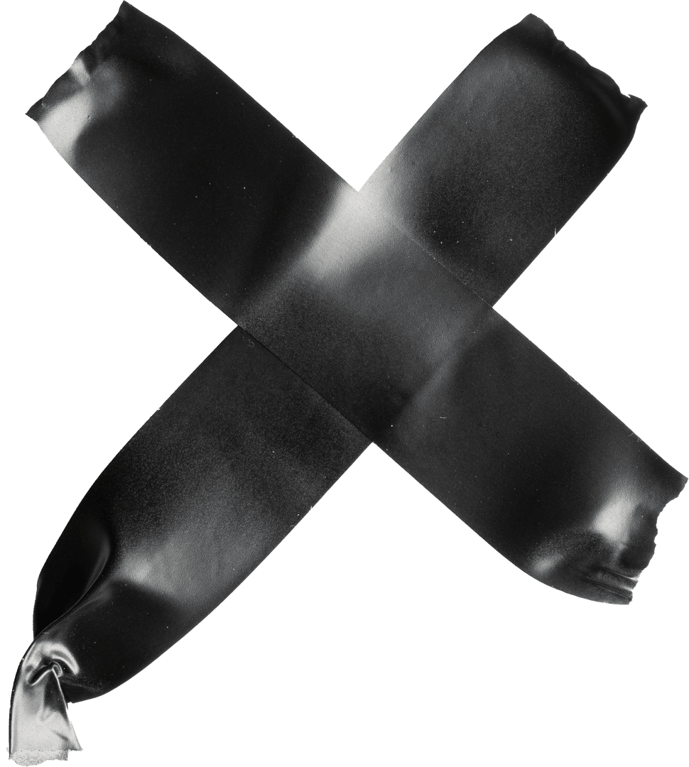 Black Cross Transparent Tape for Art Projects