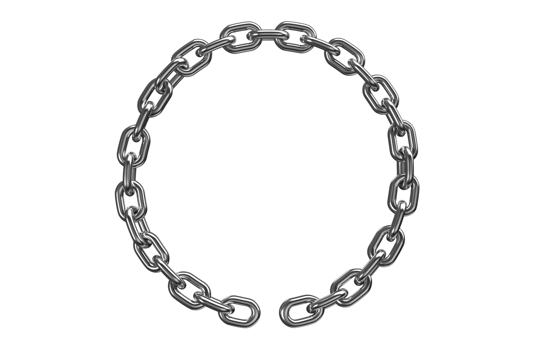 Broken circular transparent chain link design