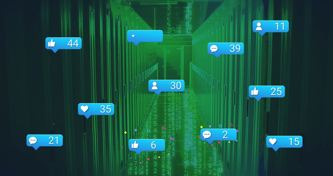 Floating Social Media Icons in Digital Data Center Environment