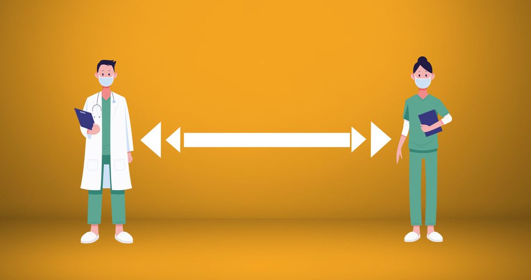 Doctors Practicing Social Distancing During Pandemic