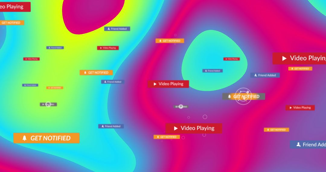 Dynamic Media Icons on Vibrant Colorful Background