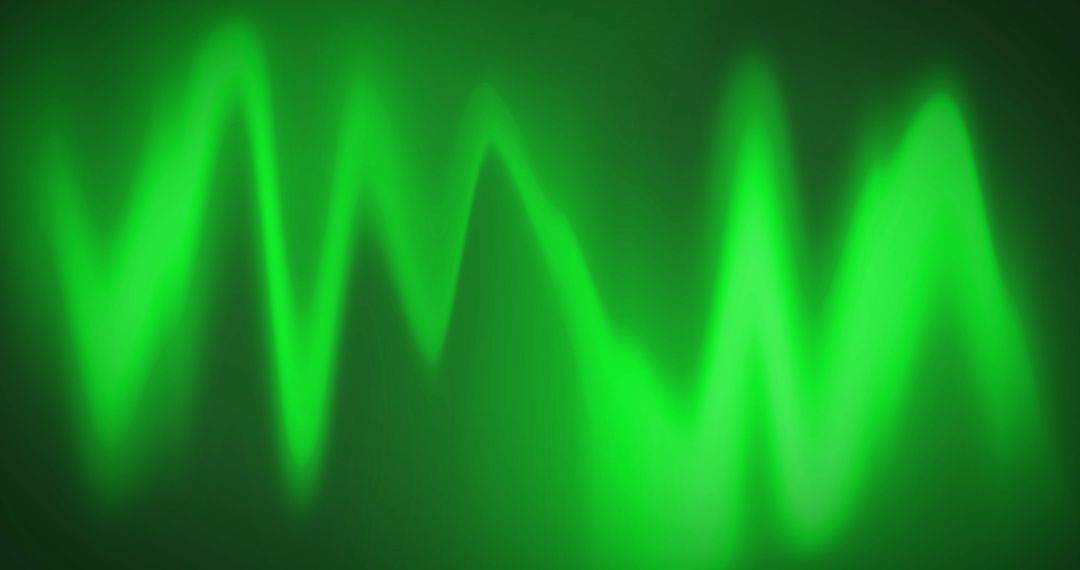 Glowing Green Heart Rate Monitor Wave on Black Background