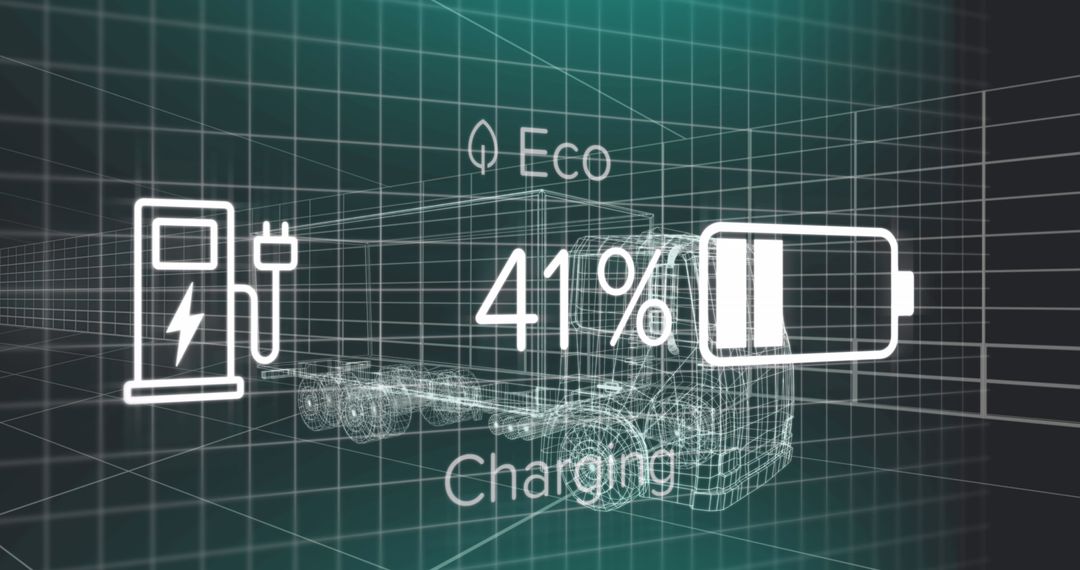 Electric Vehicle Charge Status on 3D Interface Concept