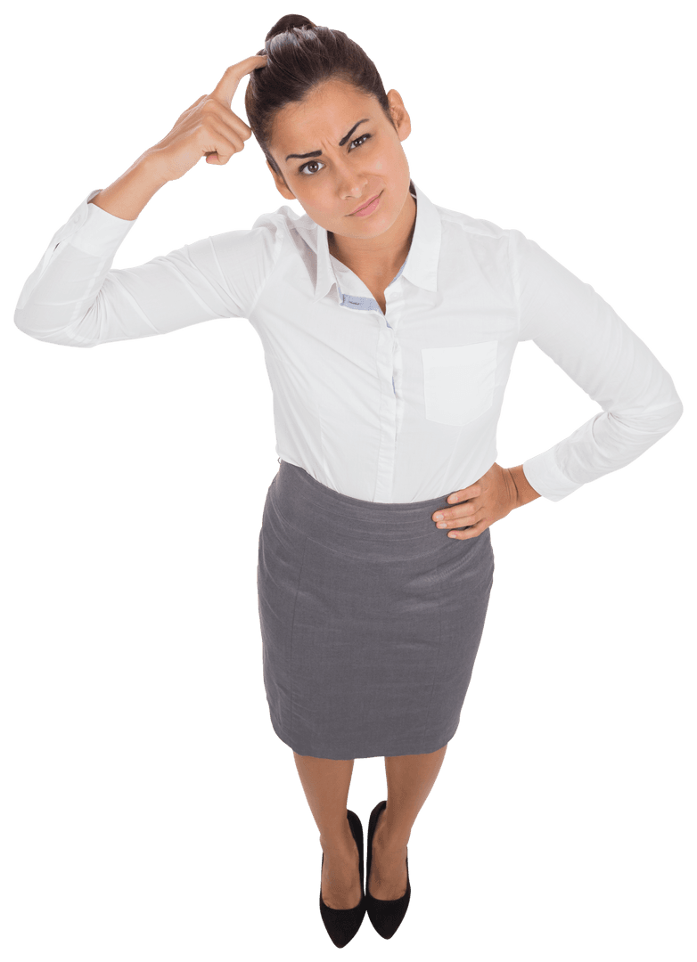 Businesswoman Confused Expression Transparent Background