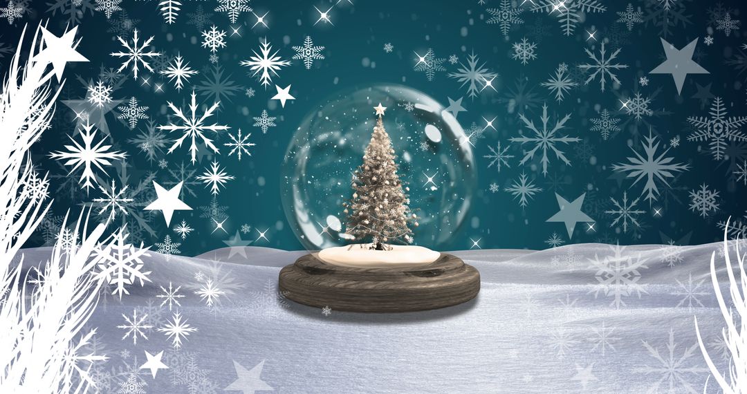 Snow Globe with Festive Christmas Tree and Winter Wonderland - Free Images, Stock Photos and Pictures on Pikwizard.com