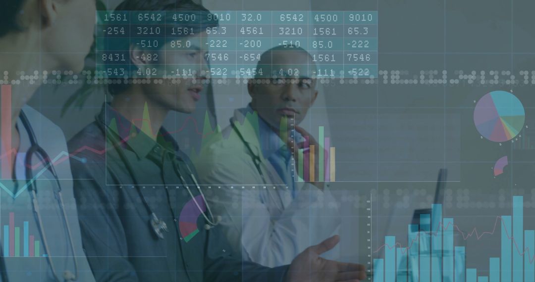 Doctors Analyzing Data and Collaborating in Medical Conference Room