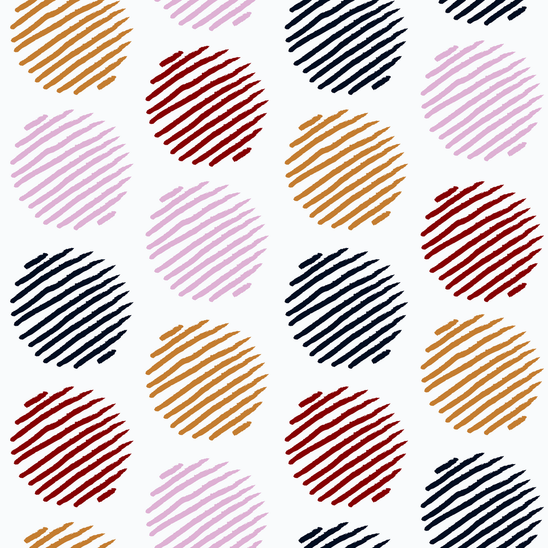 Transparent Colorful Line Circles Pattern on White Background