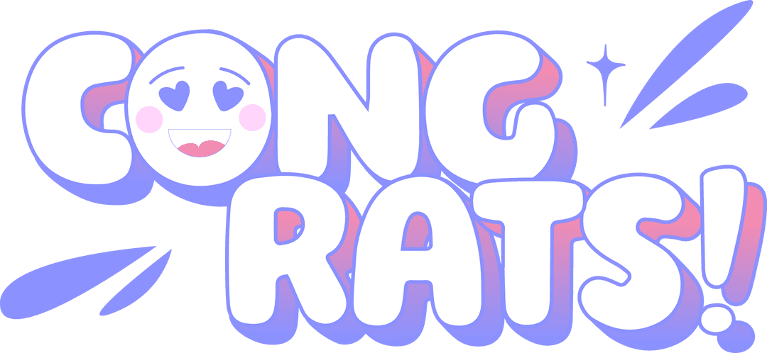 Flat Bubble Congrats Text Transparent Backdrop Celebration Design