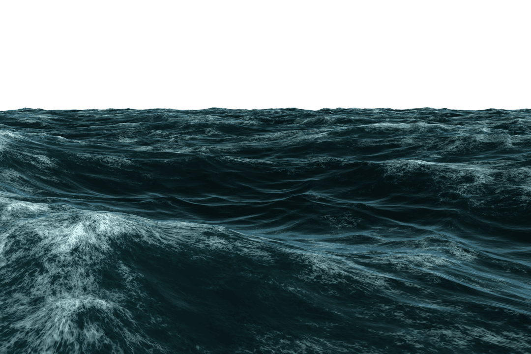Dark Blue Transparent Ocean Waves at Night