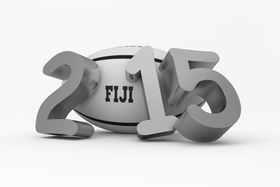 2015 Fiji Rugby Ball Illustration on Transparent Background