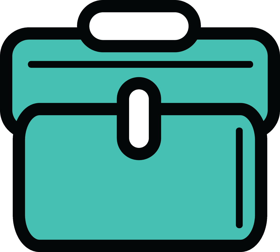 Green Transparent Suitcase Icon for Business Solutions
