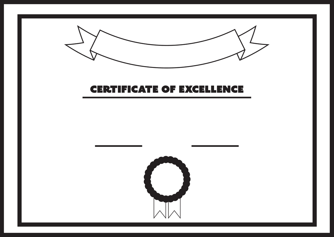 Transparent Certificate of Excellence Design with Ribbon Mockup